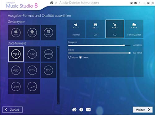 Music Studio 8 - Recorder and Editor - professional sound studio for recording, editing and playing all common audio files: WAV, AIFF, FLAC, MP2, MP3, OGG for Windows 10, 8.1, 7