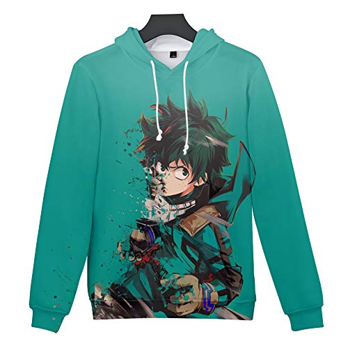 MX kingdom Unisex MY Hero One'S Justice Mujeres Hombres 3D Hoodie Impresión Sudadera de Manga Larga Ropa Deportiva para Niño Niña Adolescente Hooded Pullover Sweatshi