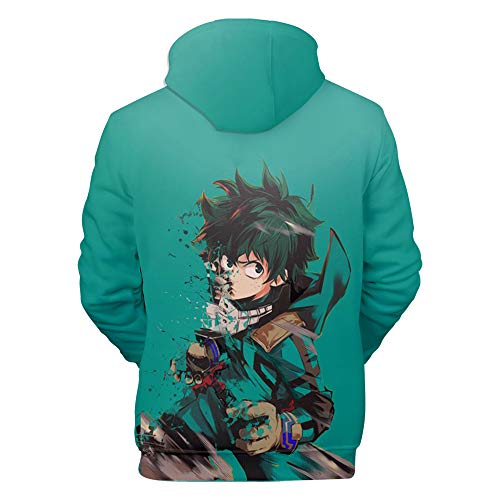 MX kingdom Unisex MY Hero One'S Justice Mujeres Hombres 3D Hoodie Impresión Sudadera de Manga Larga Ropa Deportiva para Niño Niña Adolescente Hooded Pullover Sweatshi