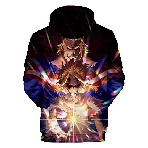 MX kingdom Unisex MY Hero One'S Justice Mujeres Hombres 3D Hoodie Impresión Sudadera de Manga Larga Ropa Deportiva para Niño Niña Adolescente Hooded Pullover Sweatshi