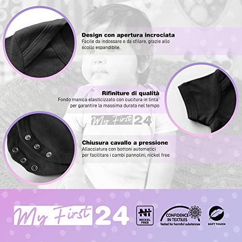 My First 24 Body de bebé de manga corta divertido - Player 3 Has Entered The Game - Body de juguete unisex 100 % algodón suave y transpirable - Body idea regalo nacimiento, Negro , 0-6 Meses