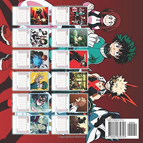 My Hero Academia Calendar 2022: My Hero Academia Official 2022 Monthly Planner, Square Calendar with 13 Exclusive My Hero Academia Pictures from ... anime calendar with beautiful pictures
