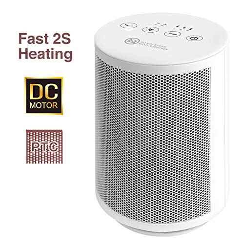 MYCARBON Calefactor de Bajo Consumo 900 W/1500 W Calefactor de Aire Caliente 18 ℃/23 ℃/28 ℃ Calefactor Electrico Ceramico Oscilación 60 ° Silencioso Temporizador 8h