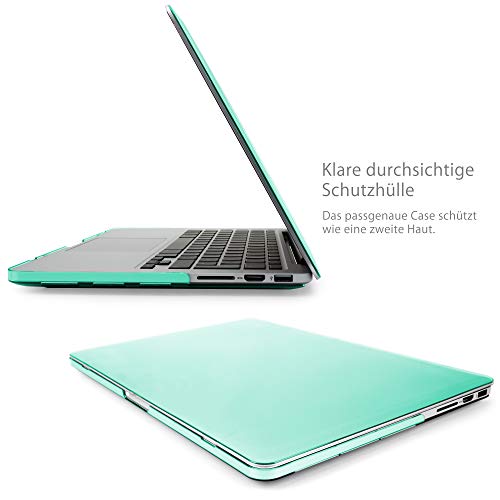 MyGadget Funda Dura Transparente para Apple MacBook Pro Retina 13" 2012 - 2015 / Modelos A1425 A1502 - Case Hardshell - Carcasa Rígida - Cover Turquesa