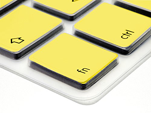 MyGadget Protector Teclado QWERTY [Español] para Apple MacBook Air 13" 2010 - 2017 / Pro Retina 13" & 15" 2012 - 2015 - Funda Silicona - Keyboard Skin Amarillo