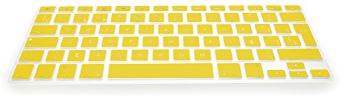 MyGadget Protector Teclado QWERTY [Español] para Apple MacBook Air 13" 2010 - 2017 / Pro Retina 13" & 15" 2012 - 2015 - Funda Silicona - Keyboard Skin Amarillo