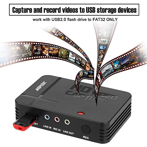 MYPIN Capturadora VÍdeo Audio Game Capture HDMI HD 1080P 30FPS HDMI a USB Tarjeta de Captura con Mic-IN para Xbox 360/ One PS3 PS4