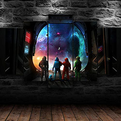 Myrdsio Artwork The Picture Canvas Print Wall Art Painting Home Decor 5 Piece Among Us HD Print 5 Part Modular Posters Modern Living Room Kitchen Decoration