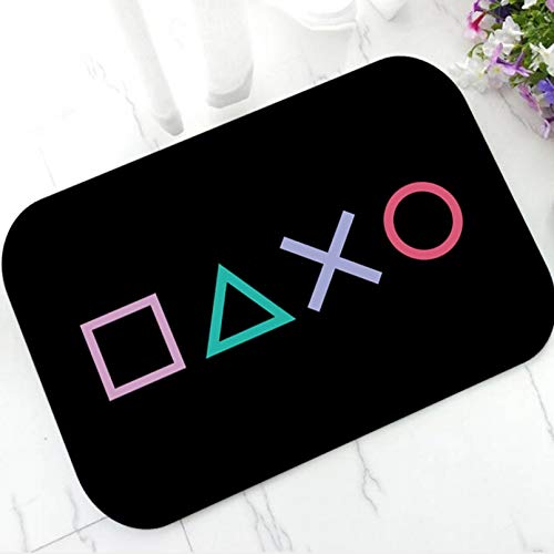 N/Ａ Antideslizante Felpudo Goma Elástica para Reproductor Playstation, Goma Elástica con Control para Videojuegos, Alfabeto para Videojuegos, Decoración para Hogar Y Baño, Novedad Alfombra