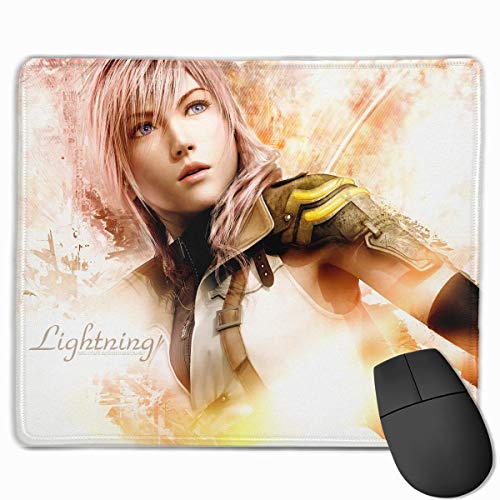 NA Final Fantasy 13-Lightning Alfombrilla de ratón Antideslizante Rectángulo de Goma Anime Alfombrilla de ratón Gaming Mouse Pad