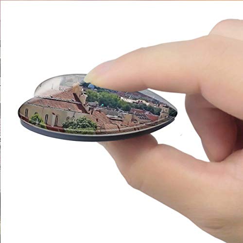 "N/A" Lituania Imán Casco Antiguo Vilnius Lituania Imán de Nevera 3D Artesanía Recuerdo Cristal Refrigerador Imanes Colección Regalo de Viaje