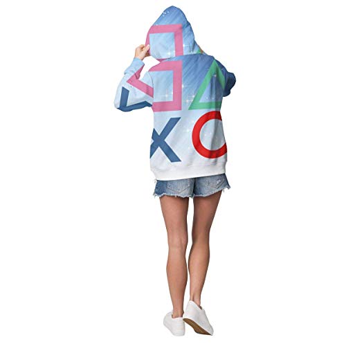 N/A Sudadera con Capucha de Manga Larga para Mujer, de Mujer, Playstation Joypad, Large
