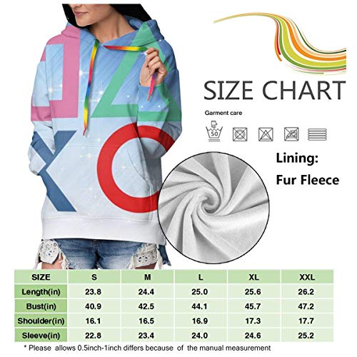 N/A Sudadera con Capucha de Manga Larga para Mujer, de Mujer, Playstation Joypad, Large