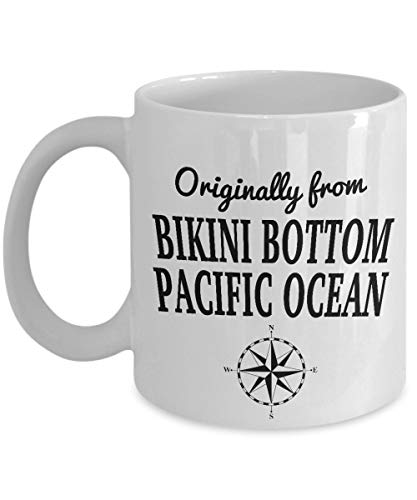 NA Taza de Bob Esponja - Original de Bikini Bottom - Taza de café de cerámica Fresca de 11 oz y 11 oz fanáticos de la televisión del Mundo