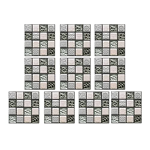 N/AB 10 PC 3D Crystal Tile Stickers Water Proof Self-Adhesive DIY Practical Fashion Fine Romantic Wall Stickers Tile Stickers (Multicolor)