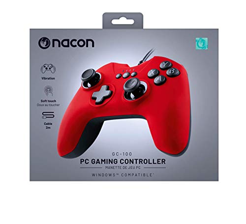 Nacon - Controlador Gaming, Color Rojo (Windows XP, Vista, 7, 8, 10)