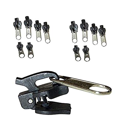 NaiCasy 2 juegos universales Instant Fix Zipper Zip Repair Slider Dientes de repuesto Rescue Negro Herramientas DIY
