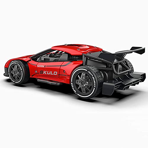 NAMFZX 1/24 Alloy Mini Remote Control Car 2.4G High-Speed ​​Competitive RC Truck 15KM / H Vehículos eléctricos Todoterreno con Dos baterías Recargables (Blanco, Rojo)