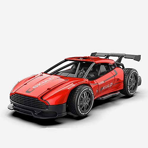 NAMFZX 1/24 Alloy Mini Remote Control Car 2.4G High-Speed ​​Competitive RC Truck 15KM / H Vehículos eléctricos Todoterreno con Dos baterías Recargables (Blanco, Rojo)