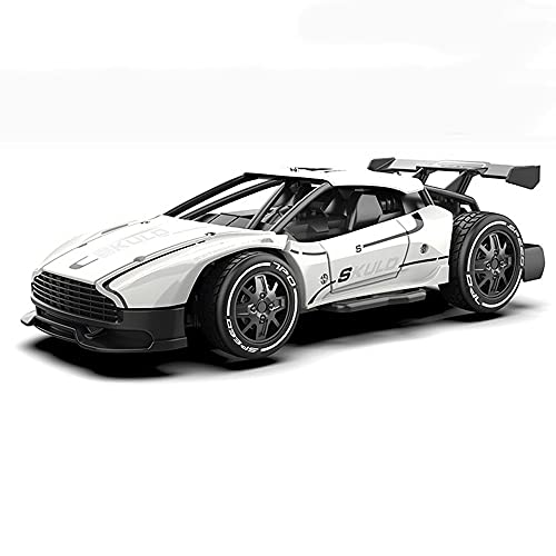 NAMFZX 1/24 Alloy Mini Remote Control Car 2.4G High-Speed ​​Competitive RC Truck 15KM / H Vehículos eléctricos Todoterreno con Dos baterías Recargables (Blanco, Rojo)