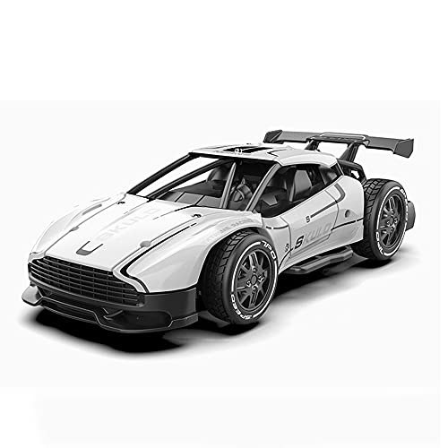 NAMFZX 1/24 Alloy Mini Remote Control Car 2.4G High-Speed ​​Competitive RC Truck 15KM / H Vehículos eléctricos Todoterreno con Dos baterías Recargables (Blanco, Rojo)