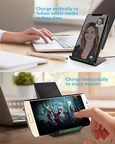 NANAMI Cargador Inalámbrico Rápido,Qi Inalámbrica Carga Rápida 10W y Estándar 7.5W para iPhone 13/12/11/11 Pro/XS/XS MAX/XR/X/8 Plus/8,Wireless Quick Charger para Samsung Galaxy S21 S20 S10 S9 S8 S8+