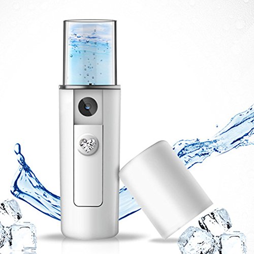 Nano facial Mister portátil Mini cara Mist Práctico pulverizador atomización pestañas extensiones fresco facial Steamer, 20 ml USB recargable Mini belleza Nano práctico pulverizador facial Mister