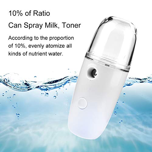 Nano Ion Mist Sprayer, USB Recargable, Profesional Nano Face Humidifier, Beauty Moist Skin Care Sprayer para Face Personal Skin Care Care