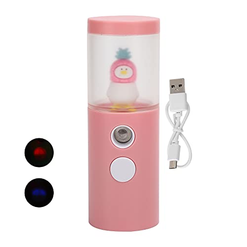 Nano Mist Rociador Facial Mister Portable Mini Face Mist Steamer Piel Hidratante Hidratante Recargable Handy Facial Steamer(Rosa)