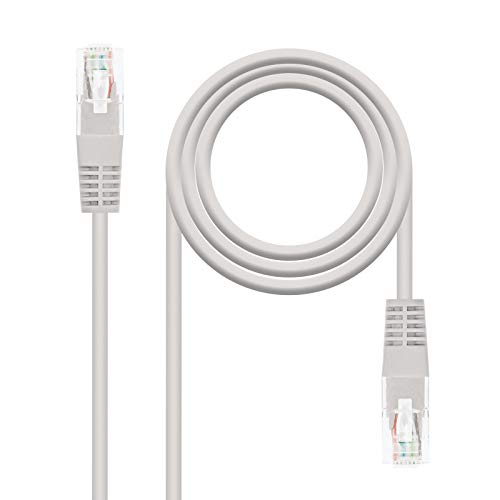 NanoCable 10.20.0401 - Cable de red Ethernet RJ45 Cat.6 UTP AWG24, 100% cobre, Gris, latiguillo de 1mts