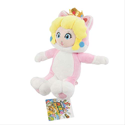 nanyin Super Mario Bros 3D World Neko Cat Princess Peach 22Cm, Figura De Juguete De Peluche Suave Linda