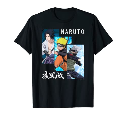 Naruto Shippuden 3 Paneles y Kanji Camiseta