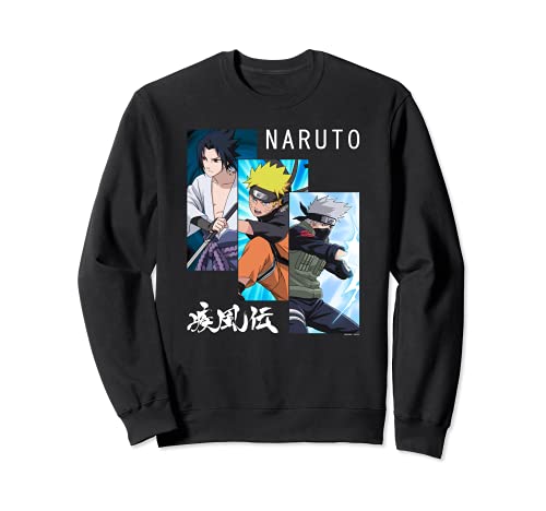 Naruto Shippuden 3 paneles y kanji Sudadera