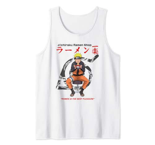 Naruto Shippuden Ichiraku Ramen Shop Naruto en blanco Camiseta sin Mangas