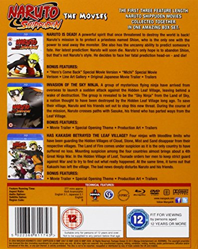 Naruto Shippuden Movie Trilogy Box Set Blu-ray [Reino Unido] [Blu-ray]