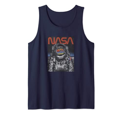 NASA Astronaut Moon Reflection Vintage Retro Camiseta sin Mangas
