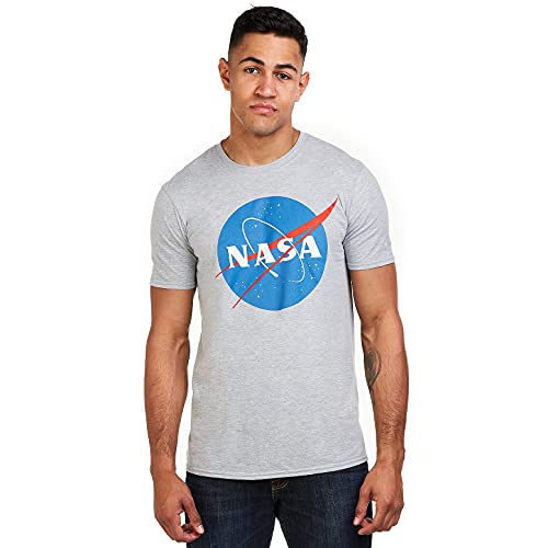 Nasa Circle Logo Camiseta, Gris (Sports Grey SPO), Large para Hombre