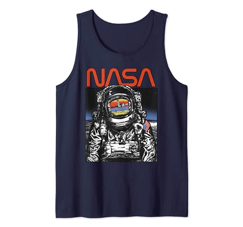 NASA Vintage Astronaut Moon Walk Reflection Camiseta sin Mangas