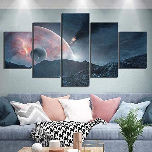 NC83 Impresión de Lienzo 5 Piezas Panel de Lienzo Mass Effect Andromeda Game PicturesCanvas Mural Imagen Pintura en la Sala de Estar Dormitorio para el hogar 150x80cm