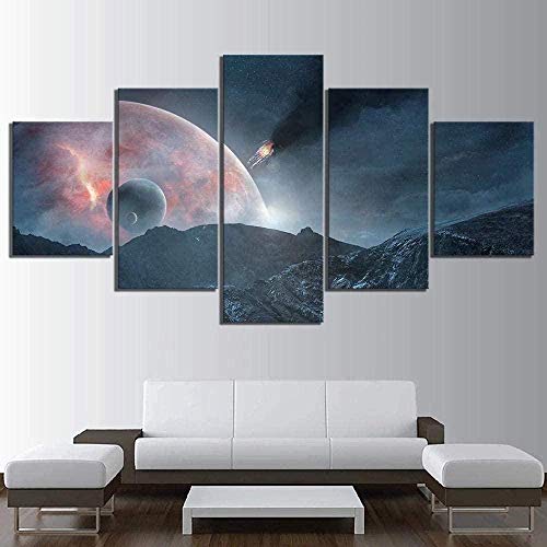 NC83 Impresión de Lienzo 5 Piezas Panel de Lienzo Mass Effect Andromeda Game PicturesCanvas Mural Imagen Pintura en la Sala de Estar Dormitorio para el hogar 150x80cm