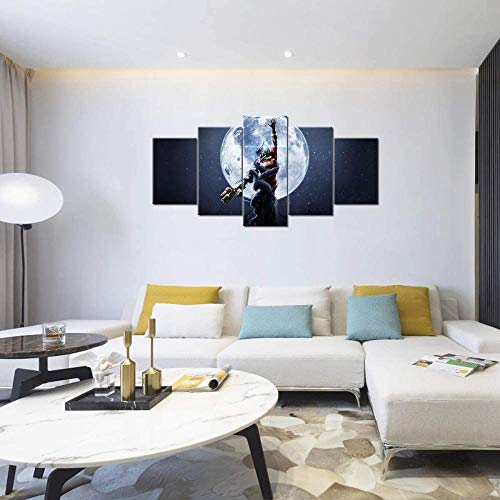 NC83 Prey Mooncrash Juego Canvas Wall Art 5 Piezas Decoración para Sala de Estar 150x80cm (con Marco)