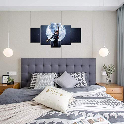 NC83 Prey Mooncrash Juego Canvas Wall Art 5 Piezas Decoración para Sala de Estar 150x80cm (con Marco)