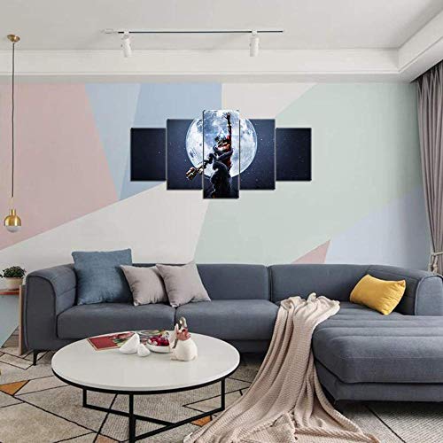 NC83 Prey Mooncrash Juego Canvas Wall Art 5 Piezas Decoración para Sala de Estar 150x80cm (con Marco)