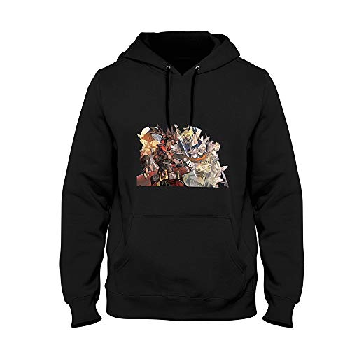 n/d Guilty Gear Sol Badguy Ky Kiske Sudaderas con Capucha de algodón Unisex (Black,XL)
