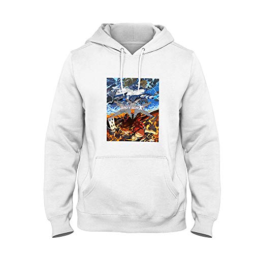 n/d Guilty Gear Sol Badguy Ky Kiske Sudaderas con Capucha de algodón Unisex (White,M)