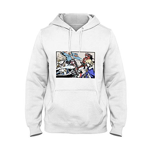 n/d Guilty Gear Sol Badguy Ky Kiske Sudaderas con Capucha de algodón Unisex (White,M)