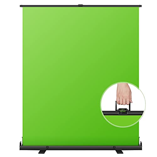 Neewer 148x180cm Pantalla Verde Telón de Fondo Verde Fondo Plegable Portátil Chromakey Estilo Levantar con Marco Bloqueo Automático Base de Aluminio Sólido para Video Foto Juego en Vivo Video Tiktok