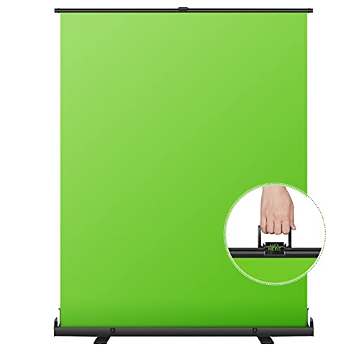 Neewer 152x197cm Telón Fondo Verde con Pantalla Verde Fondo Plegable Portátil Chromakey Estilo Levantar con Marco de Bloqueo Automático Base Aluminio Sólido para Video Juego en Vivo Video Tiktok