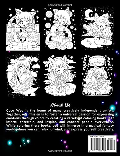 Neko Girls Coloring Book: Adult Coloring Book With Cute Nekomimi, Kawaii Anime Cat Girls