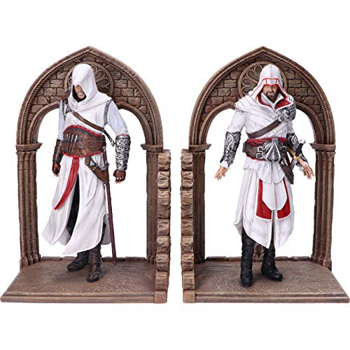 Nemesis Now Sujetalibros para Juegos de Assassin'S Creed Altair y Ezio Library, Color marrón, 24 cm